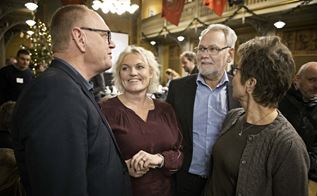 De fire forbundsformænd for Socialpædagogernes Landsforbund, BUPL, FOA og Dansk Sygeplejeråd