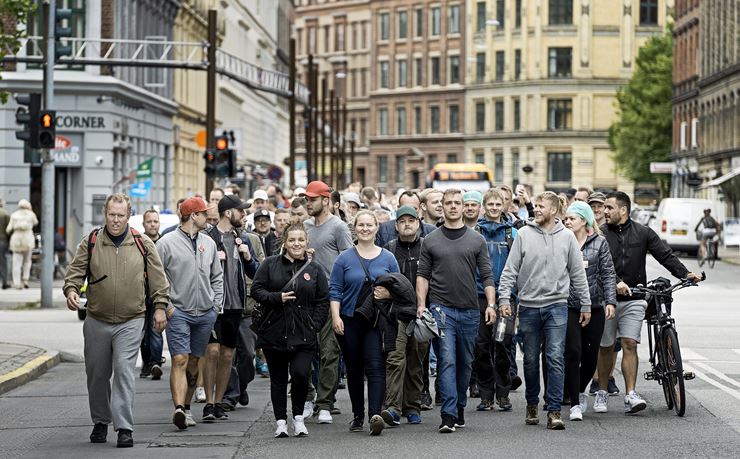 Demonstration igennem København med 200 portører
