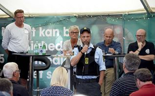 Politibetjent taler til debat ved Folkemødet på Bornholm 2018