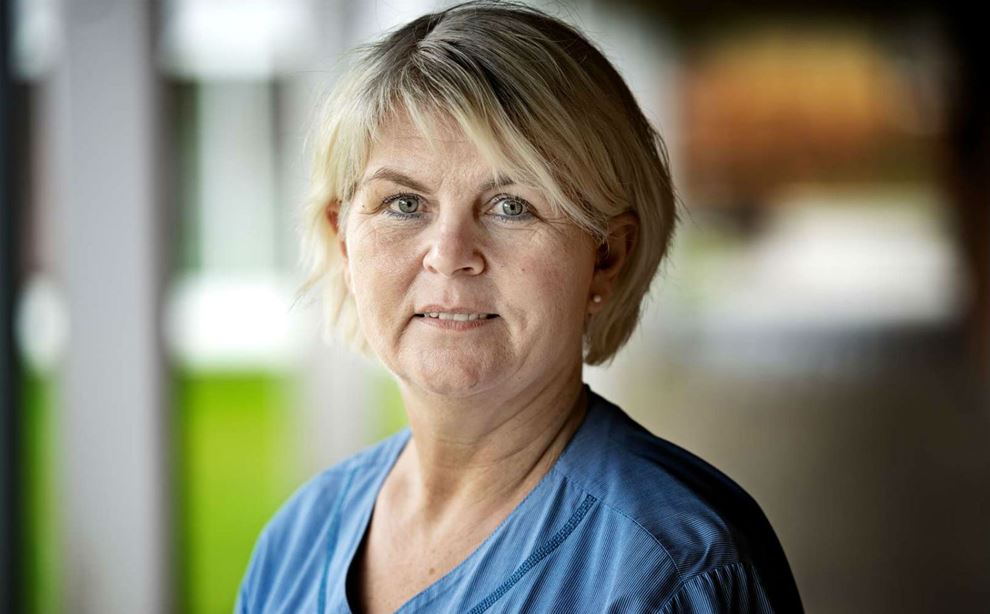 Gitte Karlskov Frederiksen, der er social- og sundhedsassistent på Plejecenter Møllehøj i Karlsunde. 