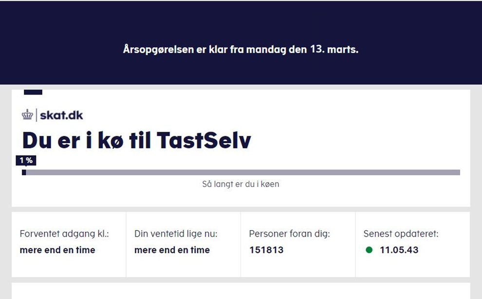 Screendump af skat.dks hjemmeside med årsopgørelse
