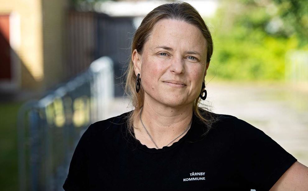 Jane Vinstrup, FTR og rengøringsassistent. Råber op for bedre vilkår for medarbejderne i Tårnby Kommune. Jørgen True har fotograferet. 